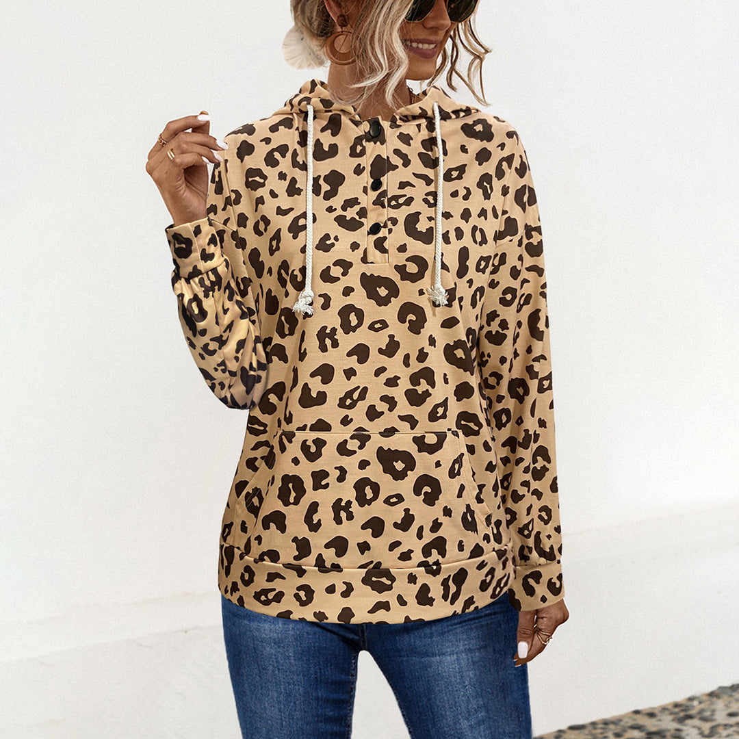 Damen Kapuzenpullover mit exklusivem Tiermuster und bequemer Passform Heidi-Mode