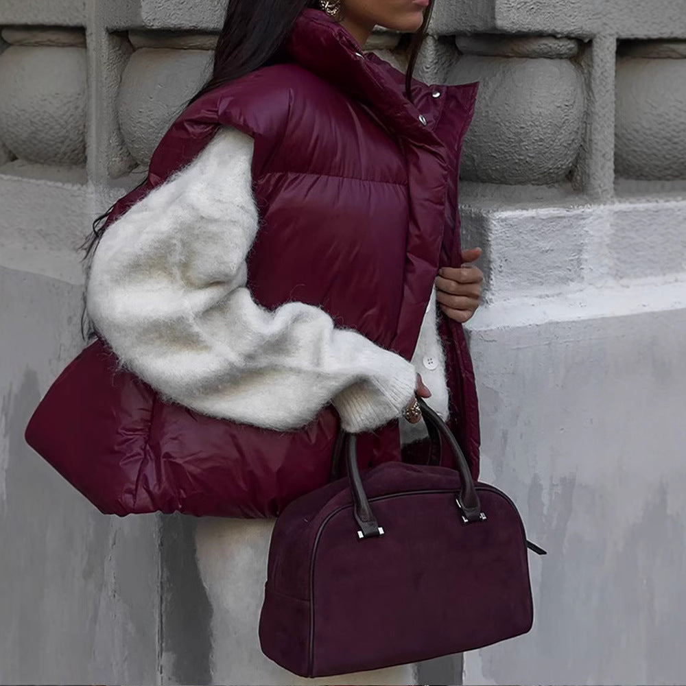 Damen Übergangsjacke im modischen Steppdesign mit hohem Kragen Heidi-Mode