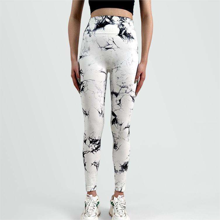 Damen Sportleggings im trendigen Grafikdesign mit hohem Bund und atmungsaktiven Materialien Heidi-Mode