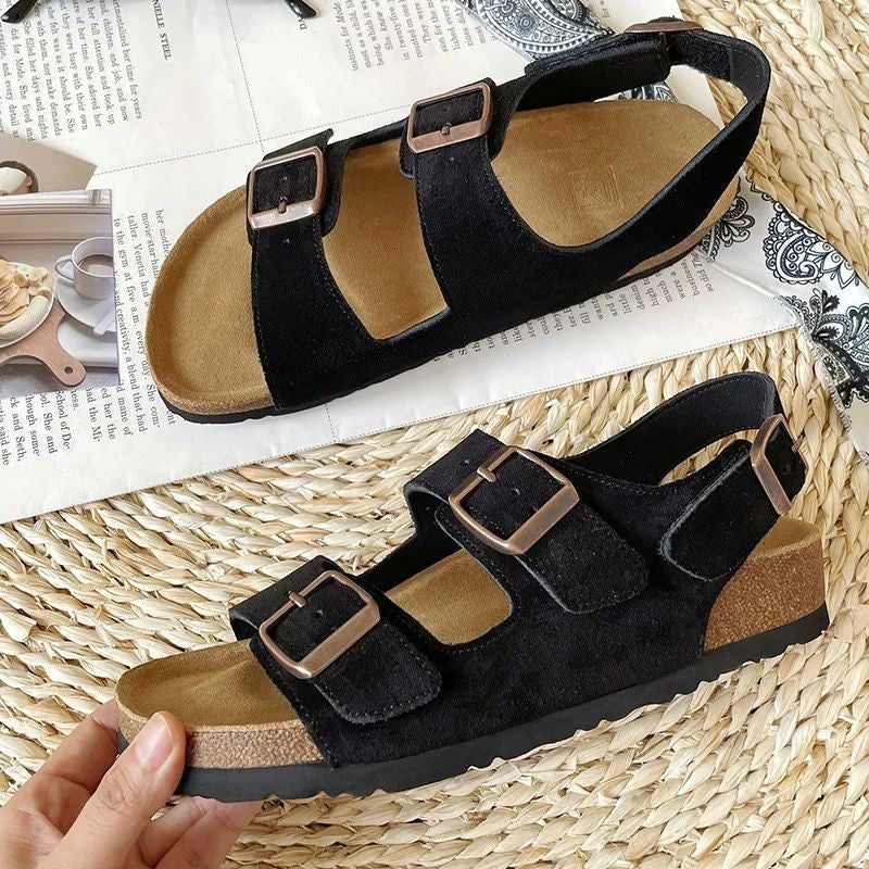 Damen Marken-Sandalen mit verstellbaren Schnallen und anatomischem Fußbett Heidi-Mode