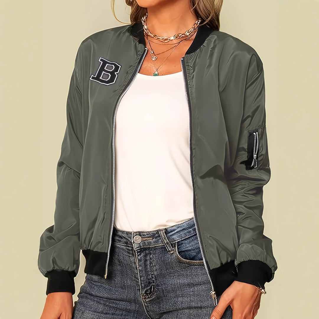 Damen lässige Bomberjacke mit praktischen Taschen und lässigem Schnitt Heidi-Mode