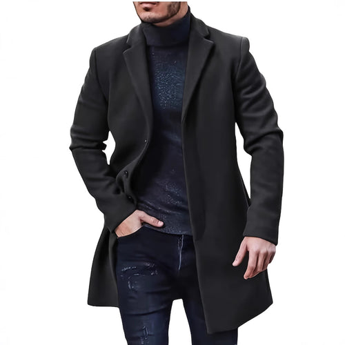 Herren eleganter Wollmantel mit schmalem Schnitt Heidi-Mode