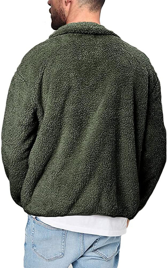 Herren Fleecejacke mit weichem Innenfutter und praktischen Taschen Heidi-Mode