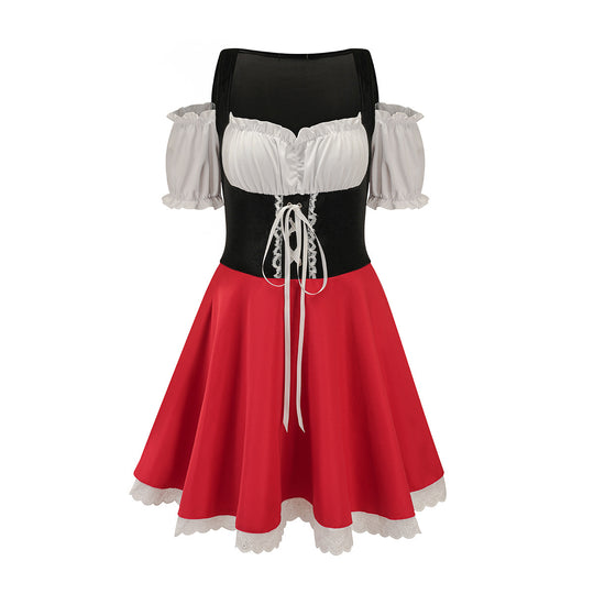 Damen Trachtenkleid mit romantischen Puffärmeln und verspieltem Schnitt Heidi