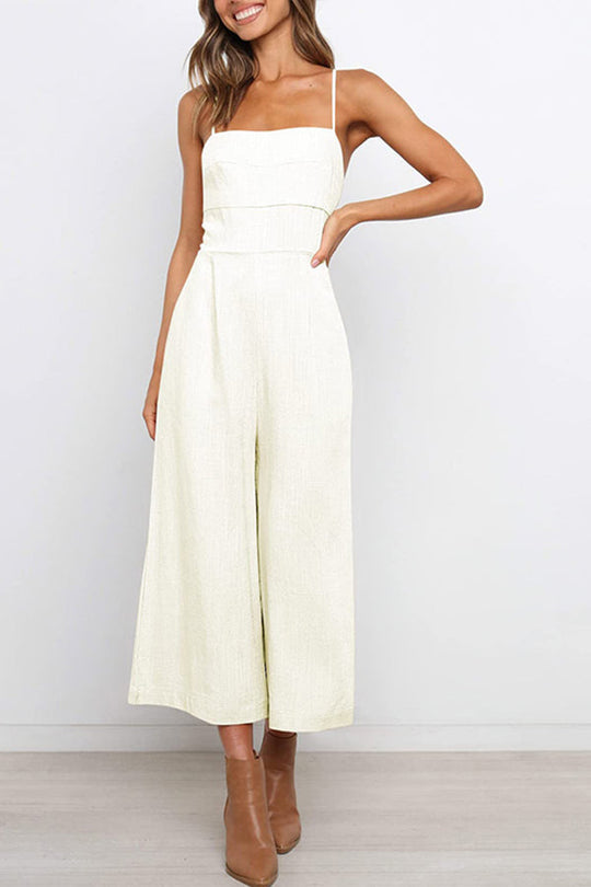 Heidi-Mode | Solide Tie Rückfreie Kurze Jumpsuits