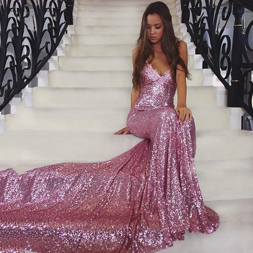 Damen Glamouröses Langarmkleid mit schimmernden Pailletten Heidi-Mode