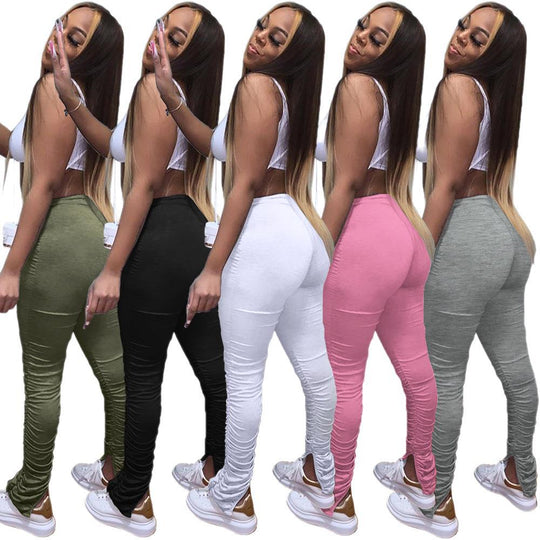 Heidi-Mode | Hochwertige Hochbund-Rippstoff-Raffungs-Hose