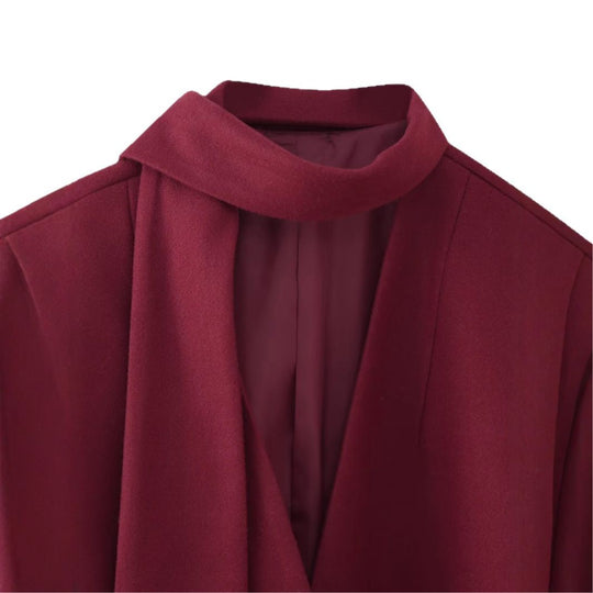 Damen elegante Blazerjacke mit schickem Schal Heidi-Mode