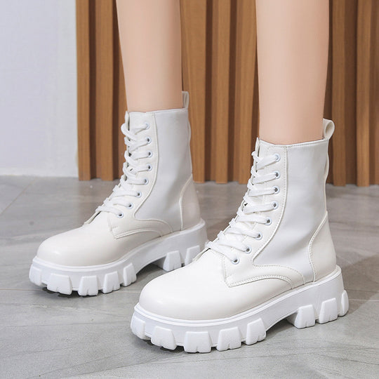 Damen Chunky Boots mit praktischem Seitentaschen-Design Heidi-Mode
