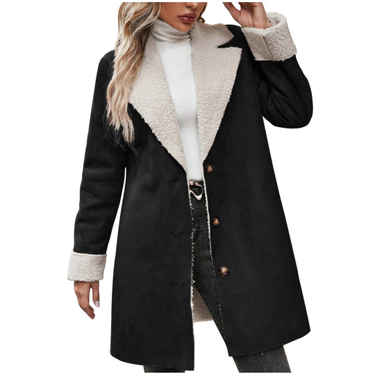 Damen kuscheliger Oversized-Mantel mit schickem Kragen Heidi-Mode