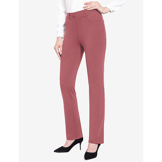 Damen Elegante figurbetonte Stretchhose mit hohen Taschen Heidi-Mode