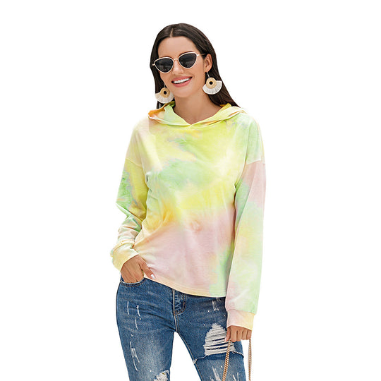Damen lässiger Kapuzenpullover mit modernem Tie-Dye-Design Heidi-Mode