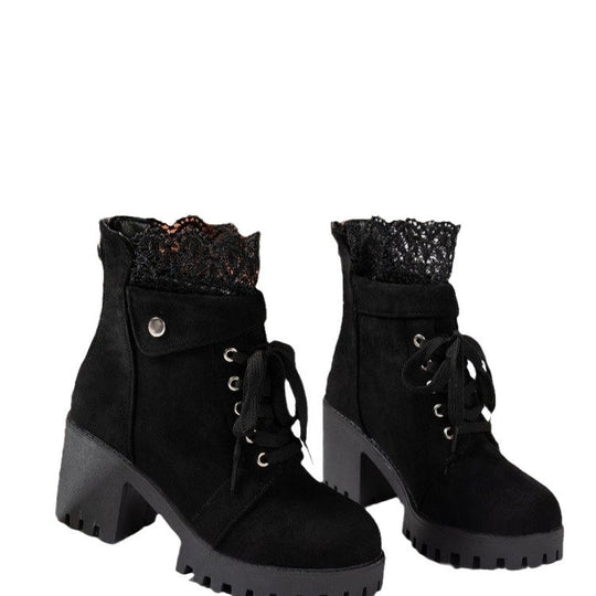 Damen Hochformat Stiefeletten mit eleganter Spitze und rutschfester Sohle Heidi-Mode