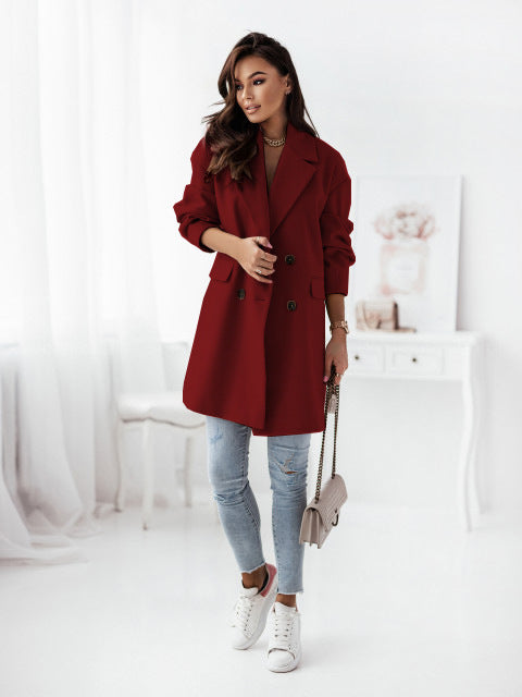 Damen klassischer Oversized-Blazer mit elegantem Revers Heidi-Mode