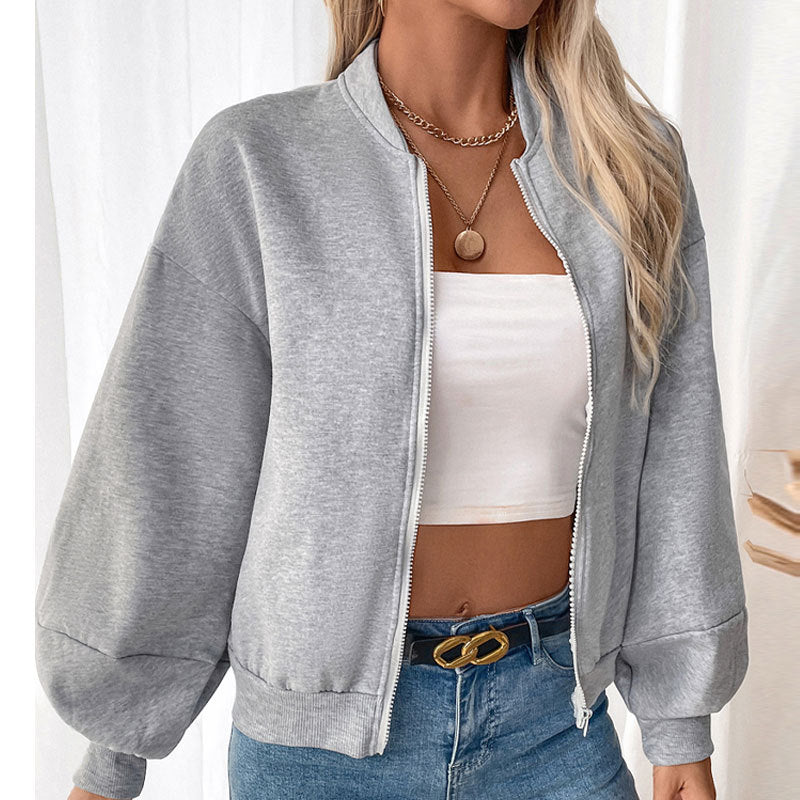 Damen lässige Sweatjacke mit voluminösen Ärmeln Heidi-Mode