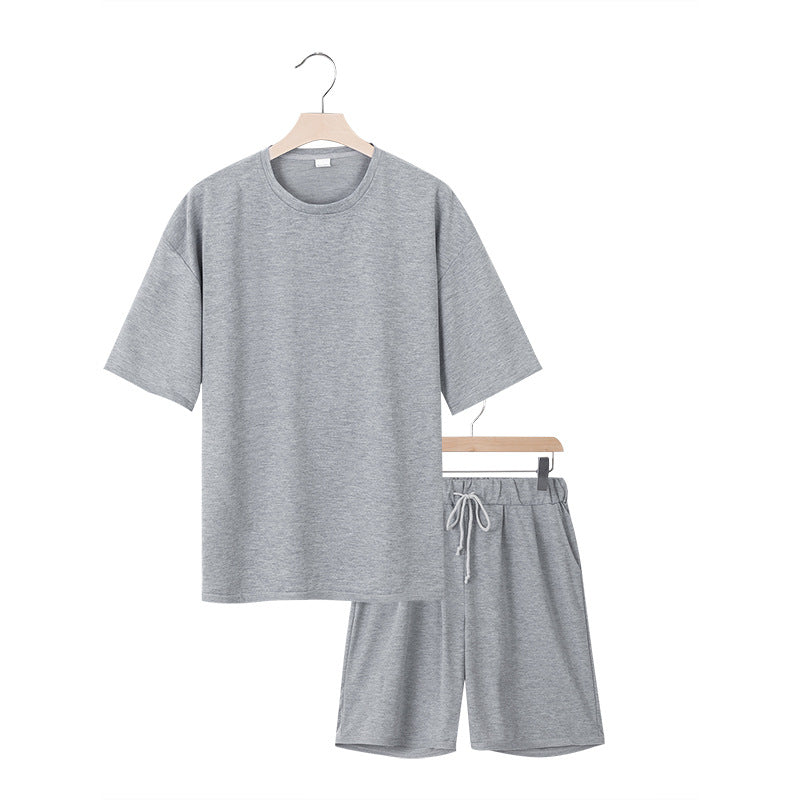 Herren Freizeit-Set mit bequemem T-Shirt und Shorts aus atmungsaktiver Baumwolle Heidi-Mode