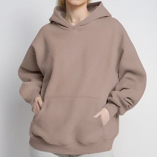 Damen Lockere Kapuzenpullover aus weichem Fleece mit Kängurutasche Heidi-Mode