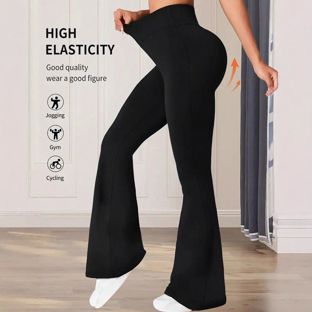 Damen elegante Bootcut-Hose mit hohem Bund und atmungsaktiver Funktion Heidi-Mode