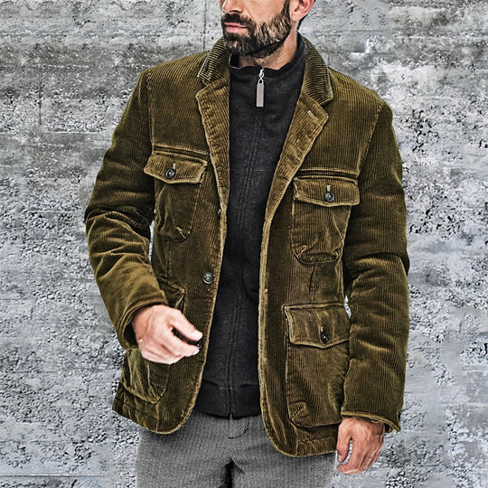 Herren Cordjacke mit praktischen aufgesetzten Taschen und modernem Schnitt Heidi-Mode