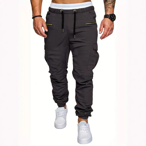 Herren Cargo-Jogginghose mit elastischem Bund und praktischen Reißverschlusstaschen Heidi-Mode