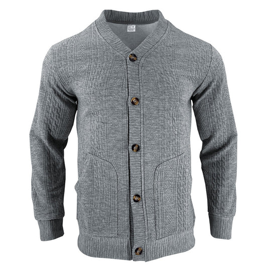 Herren Strickjacke mit hochwertigem Strukturmuster und modernen Knöpfen Heidi-Mode
