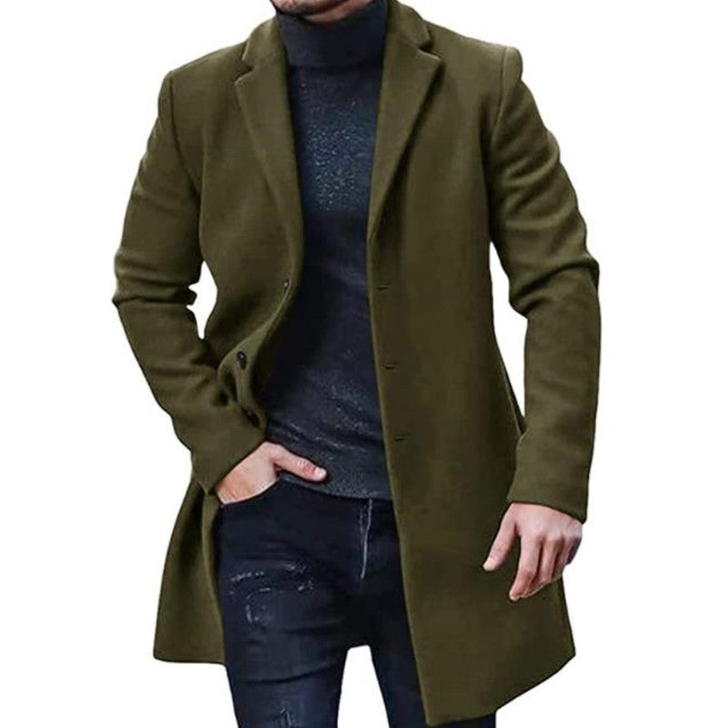 Herren eleganter Langmantel mit modernem Schnitt und praktischen Taschen Heidi-Mode 1757081343