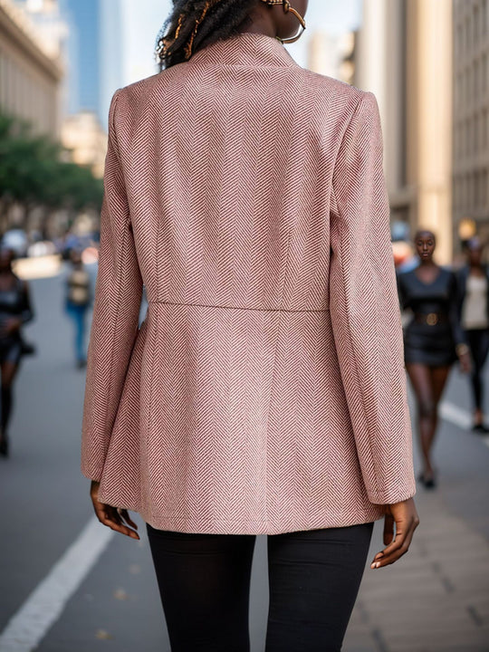Damen eleganter Blazer mit Wabenstruktur und tailliertem Schnitt Heidi-Mode