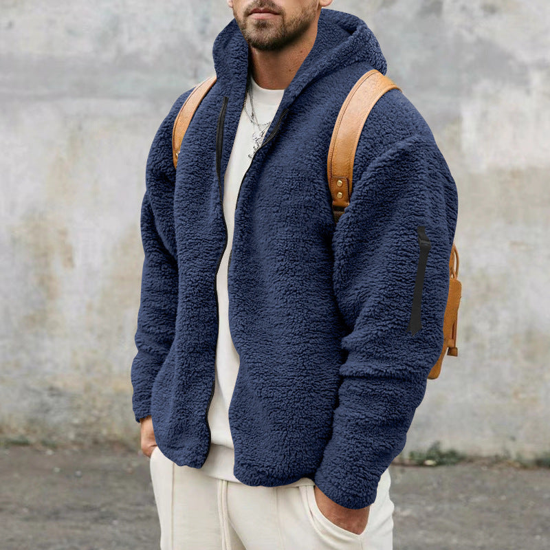 Herren Fleecejacke mit Kapuze Heidi-Mode