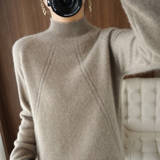 Damen kuscheliger Rollkragenpullover aus feinem Material mit lässigem Schnitt Heidi-Mode