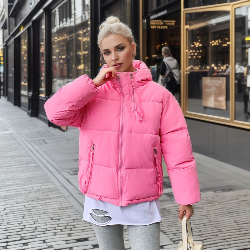 Damen modische Pufferjacke mit verstellbarer Kapuze und dicken Isolierungen Heidi-Mode