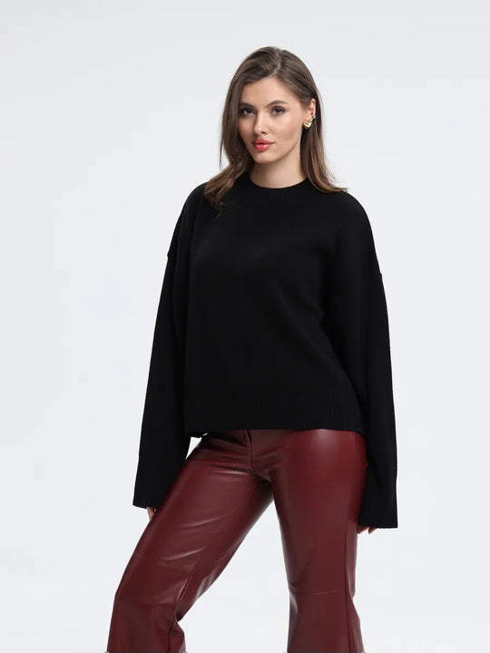 Damen Bequemer Pullover mit Oversized-Schnitt und breiten Ärmeln Heidi-Mode