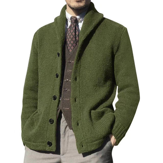 Herren Strickjacke im modernen Casual-Stil mit Schalkragen Heidi-Mode