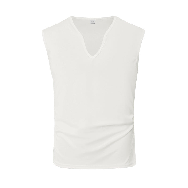 Herren ärmelloses V-Ausschnitt-Tanktop aus atmungsaktivem Stretchmaterial Heidi-Mode