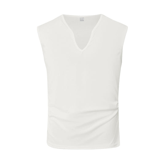 Herren ärmelloses V-Ausschnitt-Tanktop aus atmungsaktivem Stretchmaterial Heidi-Mode