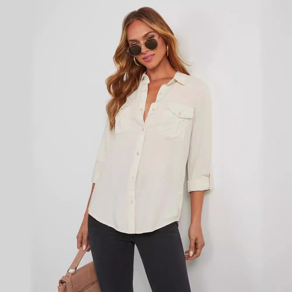 Damen Jeanshemd mit praktischen Brusttaschen und lässigem Schnitt Heidi-Mode