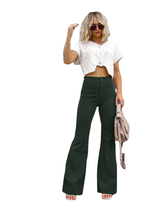Damen Flared Jeans mit hohem Bund und figurformendem Schnitt Heidi-Mode