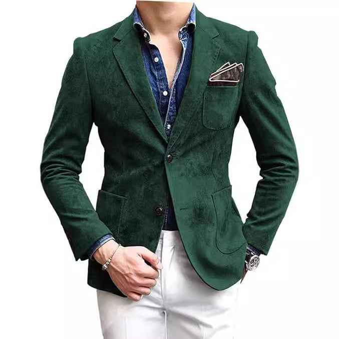 Herren eleganter Samtblazer mit modernem Schnitt und edlen Details Heidi-Mode