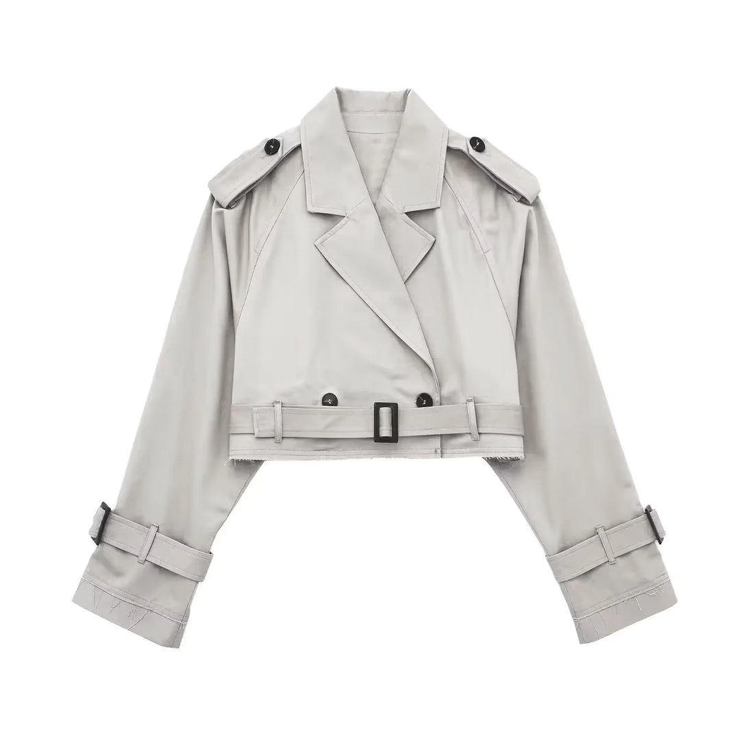 Damen moderne cropped Trenchjacke Heidi-Mode