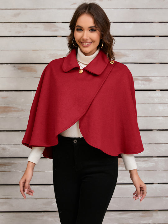 Damen modischer Umhang mit Knöpfen Heidi-Mode