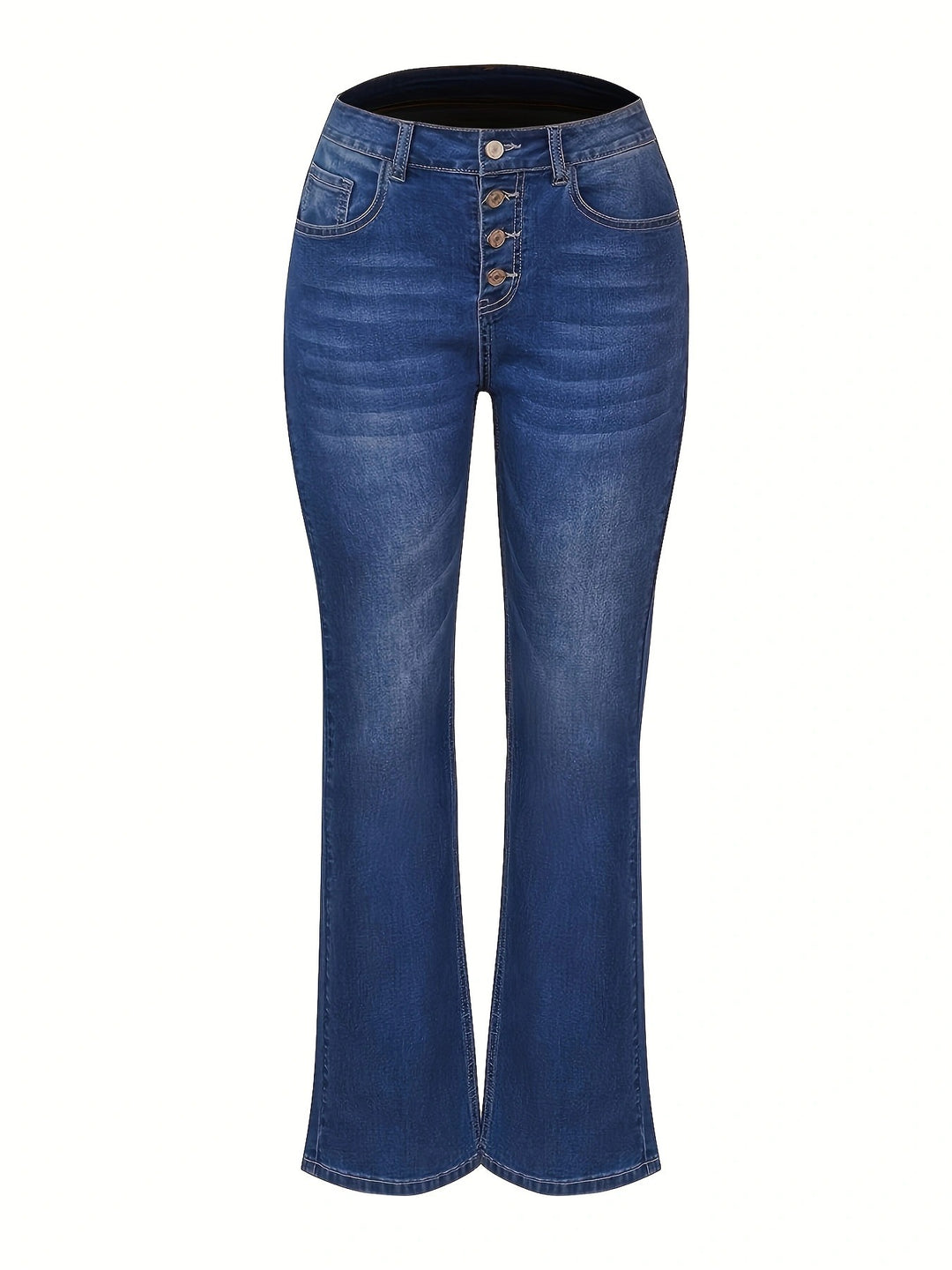 Damen Bootcut Jeans mit hohen Knopfdetails und komfortablem Stretch Heidi-Mode