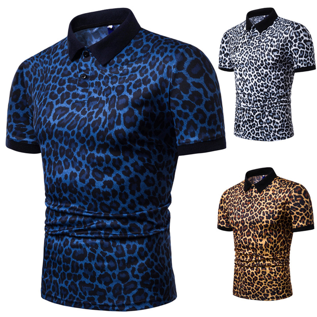 Herren Polo-Shirt mit aufregendem Leopardenmuster und modernem Schnitt Heidi-Mode