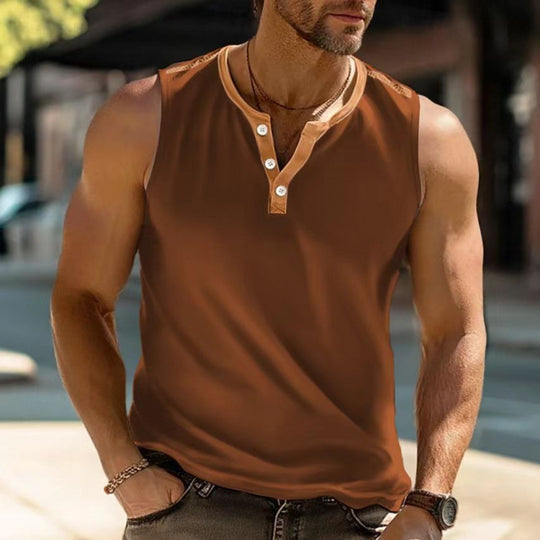 Herren Ärmelloses Poloshirt mit stilvollem Knopfverschluss Heidi-Mode