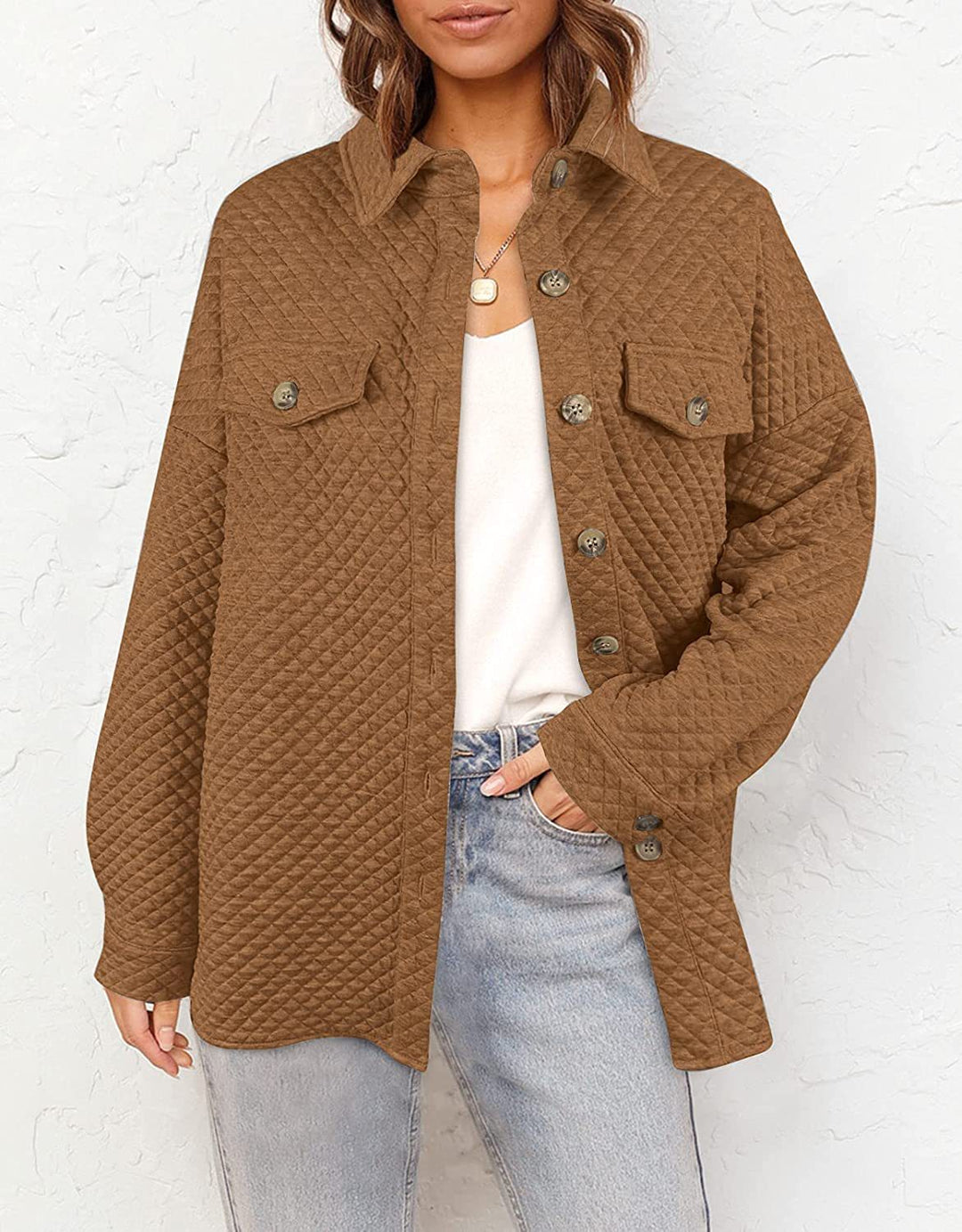 Damen lässige Steppjacke mit aufgesetzten Taschen Heidi-Mode