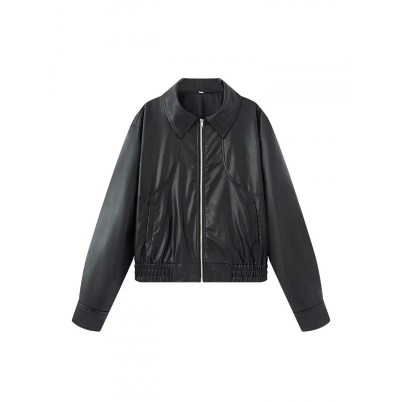 Damen modische Kunstlederjacke mit raffinierter Passform Heidi-Mode