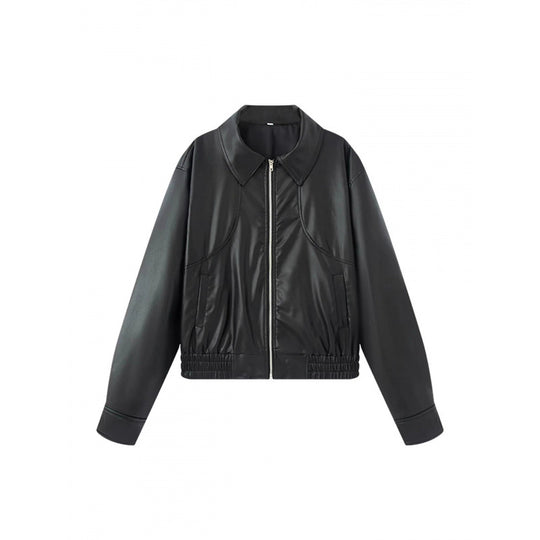 Damen modische Kunstlederjacke mit raffinierter Passform Heidi-Mode