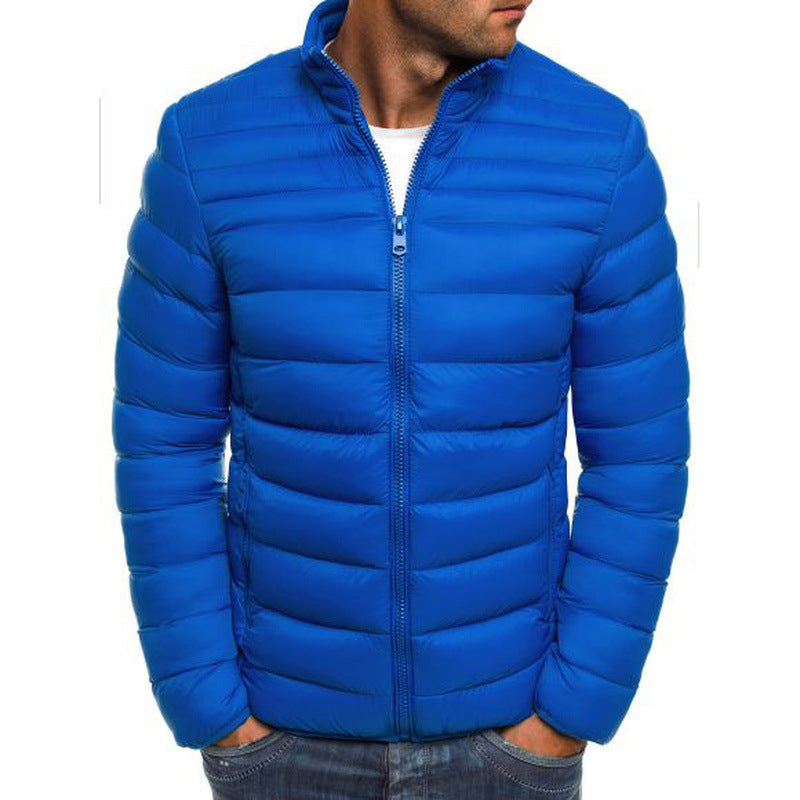 Herren modische Steppjacke mit hohem Kragen und seitlichen Reißverschlusstaschen Heidi-Mode