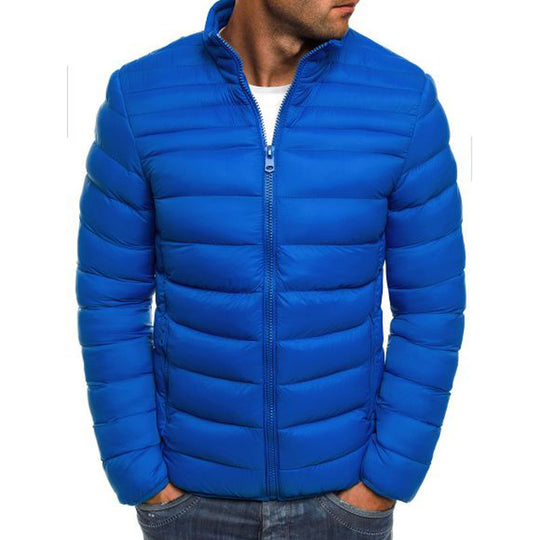 Herren modische Steppjacke mit hohem Kragen und seitlichen Reißverschlusstaschen Heidi-Mode