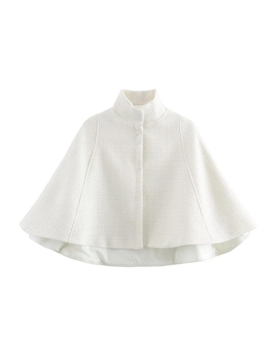 Damen elegante Umhangjacke aus strukturiertem Gewebe Heidi-Mode