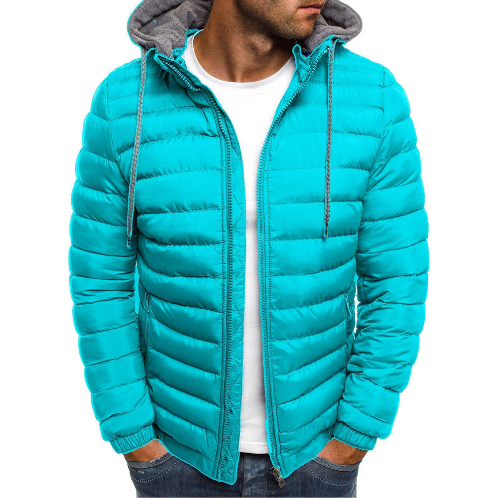 Herren gesteppte Übergangsjacke mit Kapuze und sportlichem Design Heidi-Mode