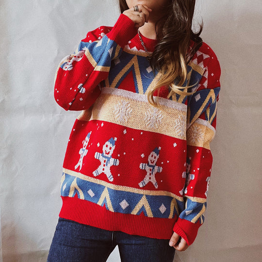 Damen Festlicher Winterpullover mit lebhaftem Weihnachtsdesign Heidi-Mode
